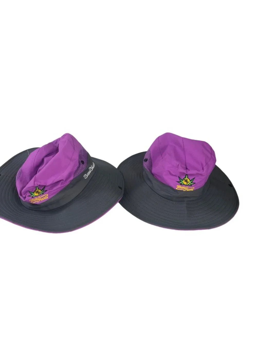 Muryobao Bucket Hat Whole Plants SunShade Wide Brim Purple Embroidered
